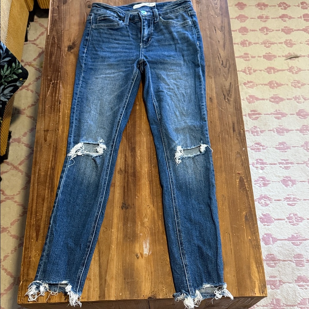 Altar'd State Dark Blue Distressed Skinny Jeans